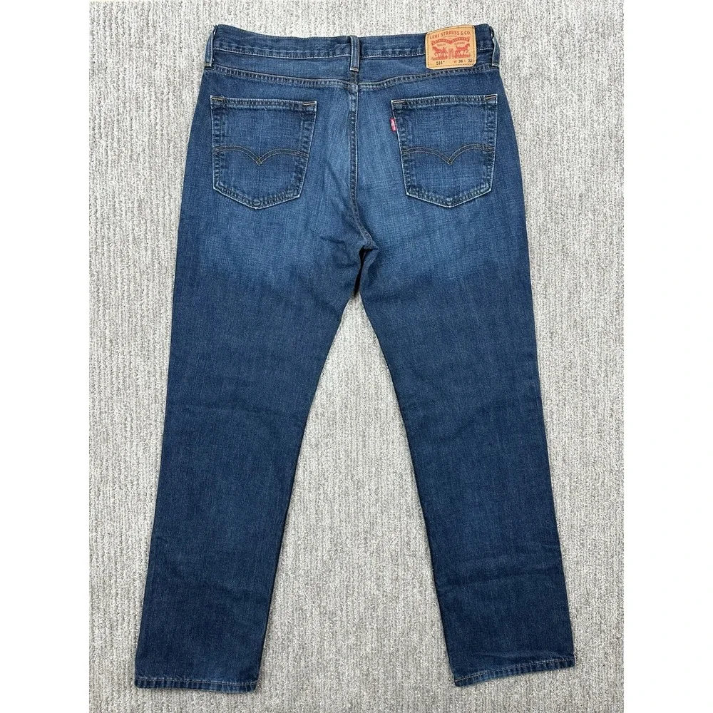 Levis 514 Straight Leg Jeans Men's 36x32 (fits 36x31.5) Medium Wash Blue Denim